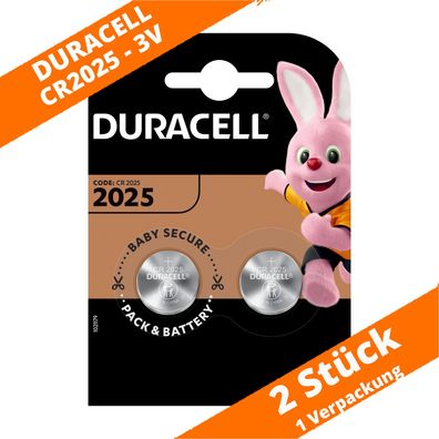 2 x CR2025 Duracell Lithium Knopfzelle DL2025 150mAh 3V Batterie 1 x 2er VPE
