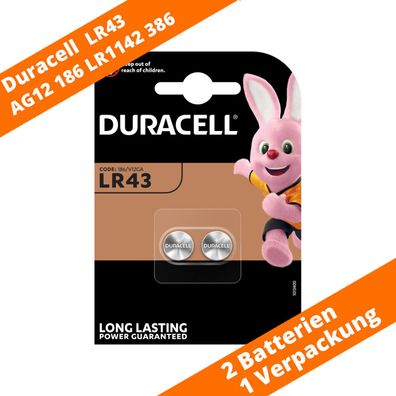 2 Stück Knopfzellen AG12 LR1142 186 386 LR43 V12GA Uhrenbatterie von Duracell