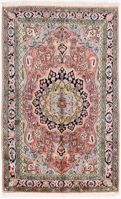 Teppich Handgeknüpft Kashmir Seide Orientteppich 155 x 95 cm Indien Teppich
