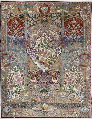 Original Perserteppich Kashmar 384 x 302 cm Nr 216 Top Zustand Garteneden