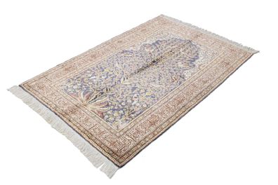 Teppich Handgeknüpft Kashmir Seide Orientteppich 178 x 118 cm Indien Teppich
