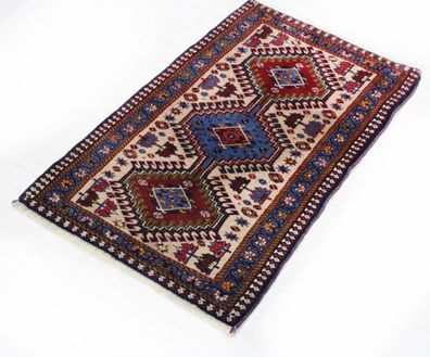 Teppich Handgeknüpft Yalammeh Orientteppich 90 x 60 cm Perserteppich Nr : 30-yo
