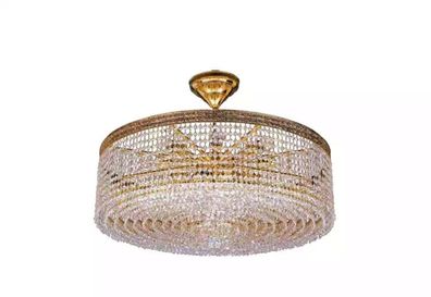 Luxus Deckenleuchter Lüster Kronleuchter Deckenlampe Gold Kristall Lampe