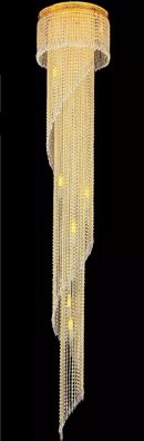 Lange Galerie Deckenleuchter Groß Kronleuchter Deckenlampe Gold Kristall 240 cm