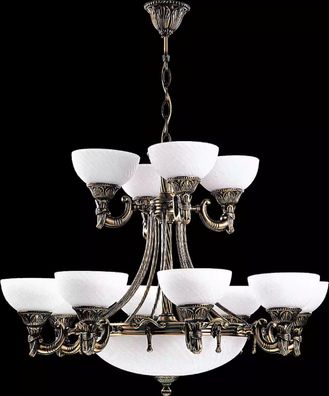 Deckenlampe Deckenleuchter Lüster Kronleuchter Glas Weiß Lampen Art Deco Stil
