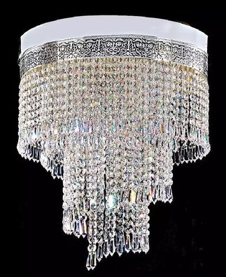 Lüster Deckenleuchter Silber Kronleuchter Deckenlampe Kristall 40x70 Lampe
