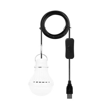 1 USB-Glühbirne, Campingleuchte, Notlicht (7 W Schalterkabel, warmweiß)