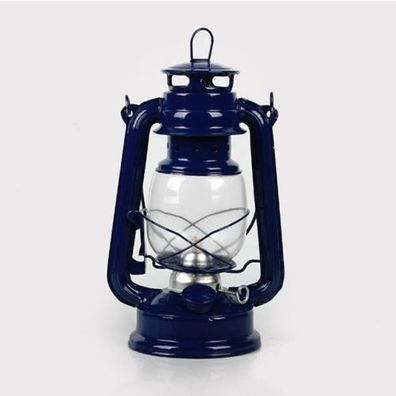 Retro nostalgische Schmiedeeisen tragbare Outdoor-Zelt-Camping-Lampe (Dunkelblau)