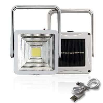 Solarlicht COB LED Camping Zelt Licht Outdoor Tragbarer Scheinwerfer (Weiß)