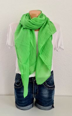 Blogger Italy Schal Tuch Scarf Seide/ Baumwolle asymetrisch einfarbig Apfelgrün