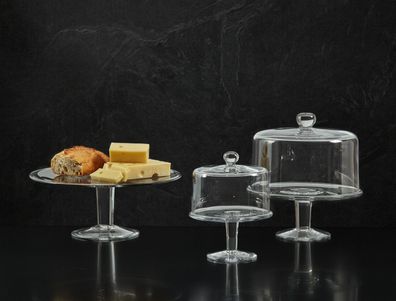 Käseglocke "Cheese" inklusive Teller Plate auf Fuß, D32x31cm - Die elegante Art,