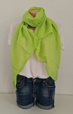 Blogger Italy Schal Tuch Scarf Seide/ Baumwolle asymetrisch einfarbig Hellgrün