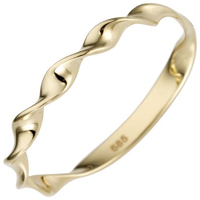 Damen Ring gedreht 585 Gold Gelbgold Goldring Breite ca. 2,2 mm Gelbgoldring