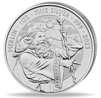 Royal Mint Myths & Legends Merlin 2023 1 oz 999 Silbermünze Silber