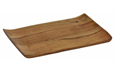 Akazien Servier Brett natur - 31 x 20 cm - Holz Tisch Deko Kerzen Tablett Teller