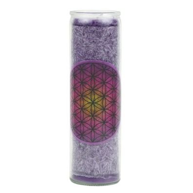 yogabox Duftkerze Blume des Lebens violett