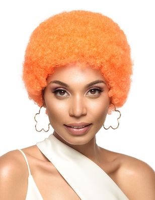 Wig Afro Medium Synthetic Hair, Kunsthaar Perücke, Afroperücke,  Color: Orange
