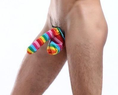 Willy Warmer Rainbow Penis Socke Willie Wärmer Peniswärmer Pride Regenbogen Gag