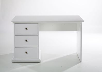 Schreibtisch "PARIS" 130cm Bürotisch Landhausstil Landwood Schubladen weiß
