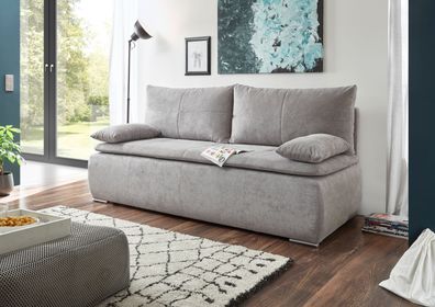 Couch Sofa Zweisitzer JANA Schlafcouch Schlafsofa ausziehbar schlamm grau 208 cm