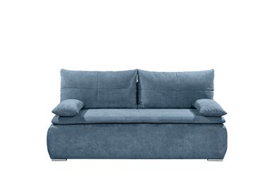 Couch JANA Zweisitzer Sofa Schlafcouch Schlafsofa ausziehbar denim blau 208 cm