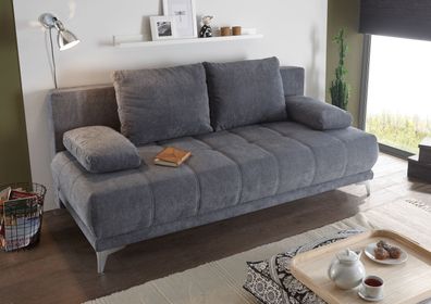 Couch Sofa Zweisitzer JENNY Schlafcouch Schlafsofa ausziehbar anthrazit 203cm