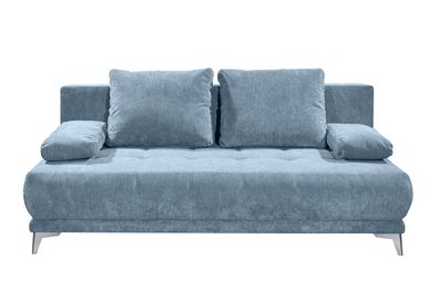 Couch Sofa Zweisitzer JENNY Schlafcouch Schlafsofa ausziehbar denim blau 203cm