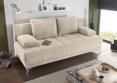 Couch Sofa Zweisitzer JENNY Schlafcouch Schlafsofa ausziehbar sand beige 203cm
