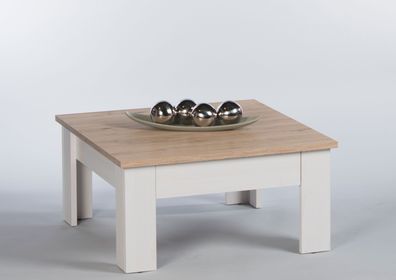 Couchtisch Wohnzimmertisch Beistelltisch Tisch Holz hell quadratisch Schublade