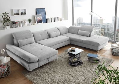 Couch MELFI R Sofa Schlafcouch Wohnlandschaft Bettsofa Schlaffunktion U-Form