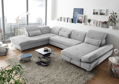Couch MELFI L Sofa Schlafcouch Wohnlandschaft Bettsofa Schlaffunktion U-Form