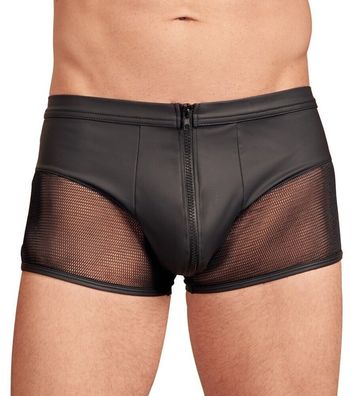 Herren Shorts Schwarz Sexy Pants aus Mattlook und Netz Gr. S, M, L, XL, XXL