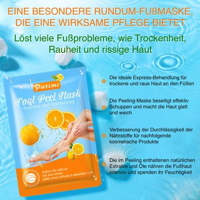Fußmaske Fusspeeling Fußpflege Anti Hornhaut Socken Hornhautentferner mit Lemon