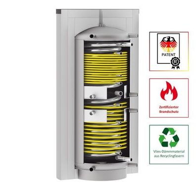 Solarbayer Hygiene-Schichtladespeicher HSK-SLS-2200-Plus, Edelstahlwellrohr 1063