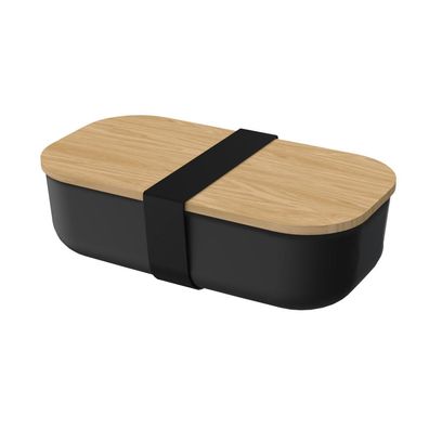 Vorratsdose "Beech" , schicke Lunchbox, mit Deckel aus Buchenholz und Elastikband