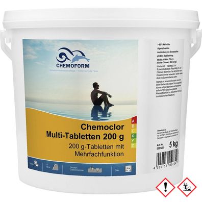 5 kg Multitabs 200G Chlortabletten Multifunktion Chlor Tabs für Pool Chemoform