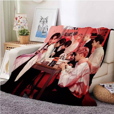 Kpop BTS Flannel Fleece Blanket RM Jin Jung Kook SUGA Sofa Quilt 3D Druck Decke