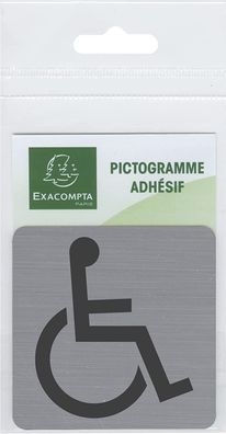 Exacompta - 67191E - 1 Türschild selbstklebend Handicapés Logo - Wandschild bedruc...