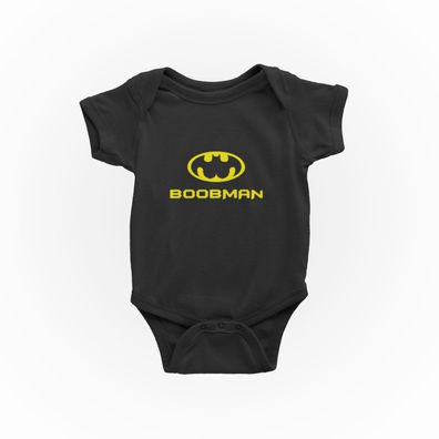Bio Baumwolle Babystrampler funny batman parodie boobman