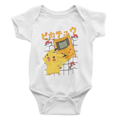 Bio Baumwolle Babystrampler für Anime Pokemon Fans Gengar Pikachu Evolie