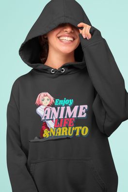 Damen Hoodie für Naruto Fans Love Anime Naruto and Live nerd oatku shirt
