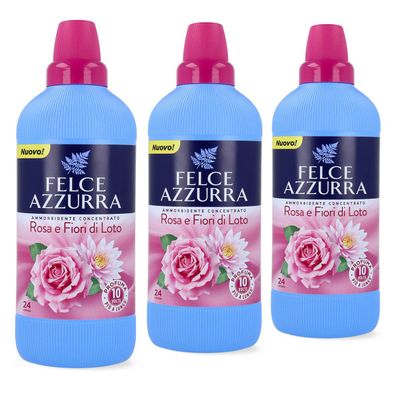 Paglieri Felce Azzurra Weichspüler Konzentrat Rose & Lotusblüte 3 x 600 ml