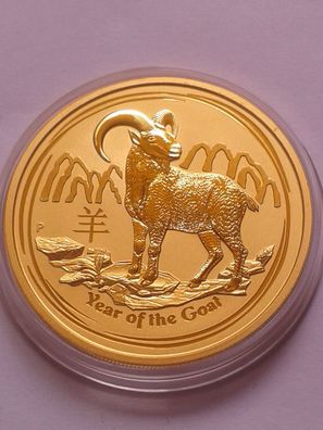Original 200$ 2015 Australien Lunar Ziege 2 Unzen 62,2g 9999 Gold perth mint