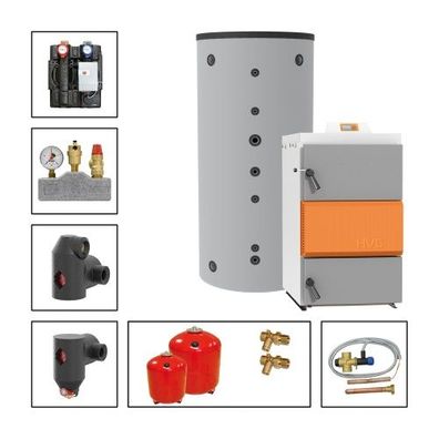 Solarbayer Holzvergaserset HVS E 60-2B Variante B mit 1xSLS-5000S Pufferspeicher