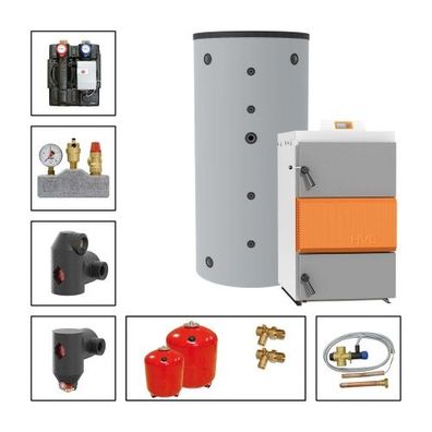 Solarbayer Holzvergaserset HVS E 60-2A Variante A mit 1x SLS-5000 Pufferspeicher