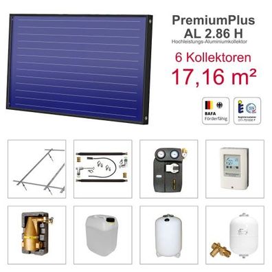 Solarbayer PremiumPlusAL Solarpaket H6 Stock Bruttofläche 17,16 m² horizontal