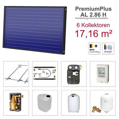 Solarbayer PremiumPlusAL Solarpaket H6 Ziegel Bruttofläche 17,16 m² horizontal