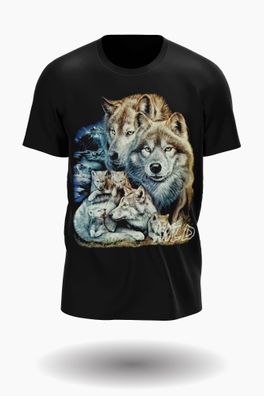 Wild Glow in the Dark wolf pack T-shirt Design