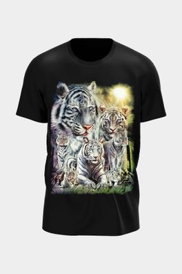 Wild glow in the Dark Design mit Design mit Tigerfamilie im Wald T shirt Design