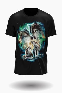 Wild Glow in the Dark Leitwolf mit lover und wolf pack T-shirt Design